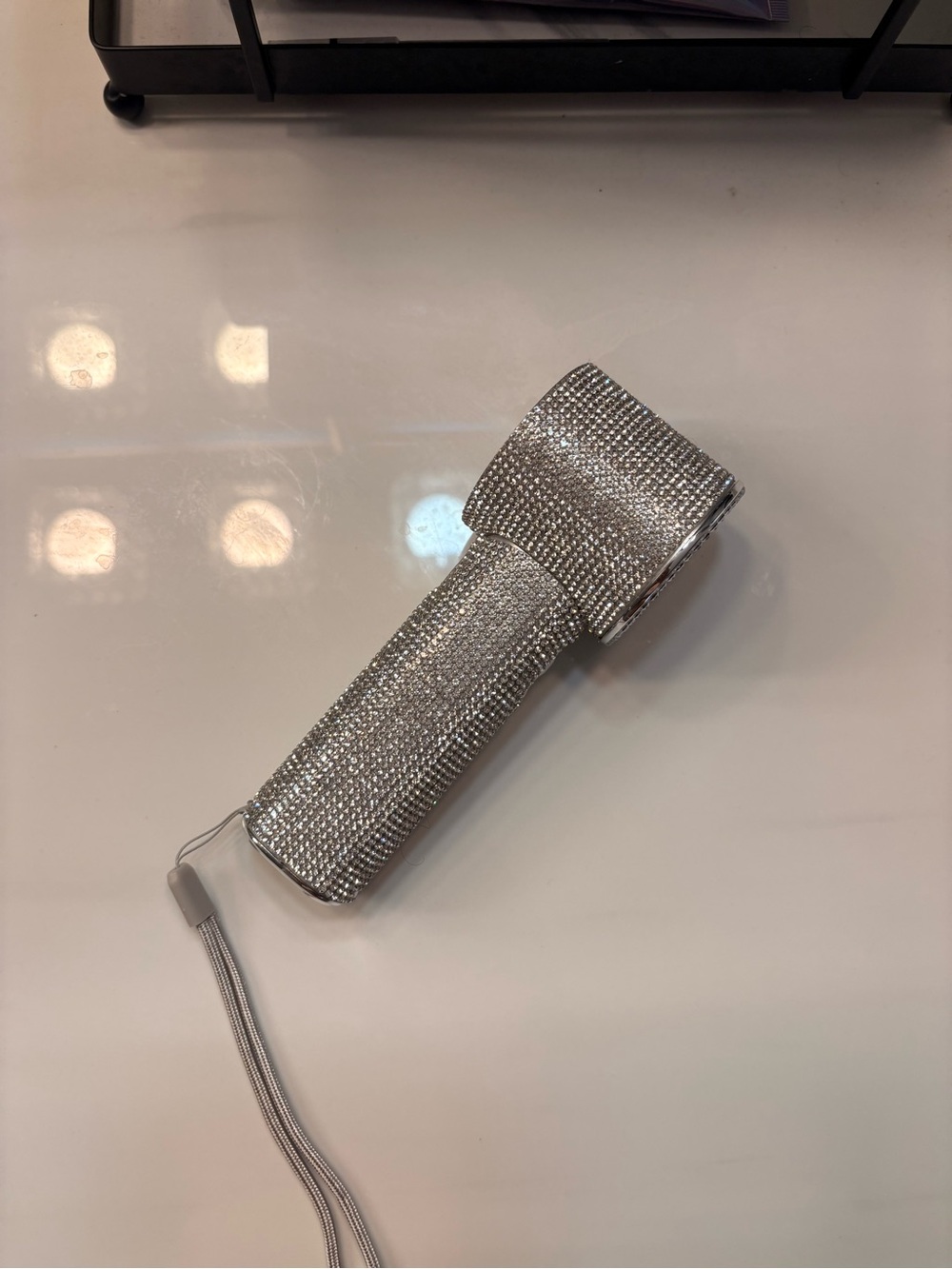 Customized Silver Rhinestone Handheld Fan - Picture 3 of 4